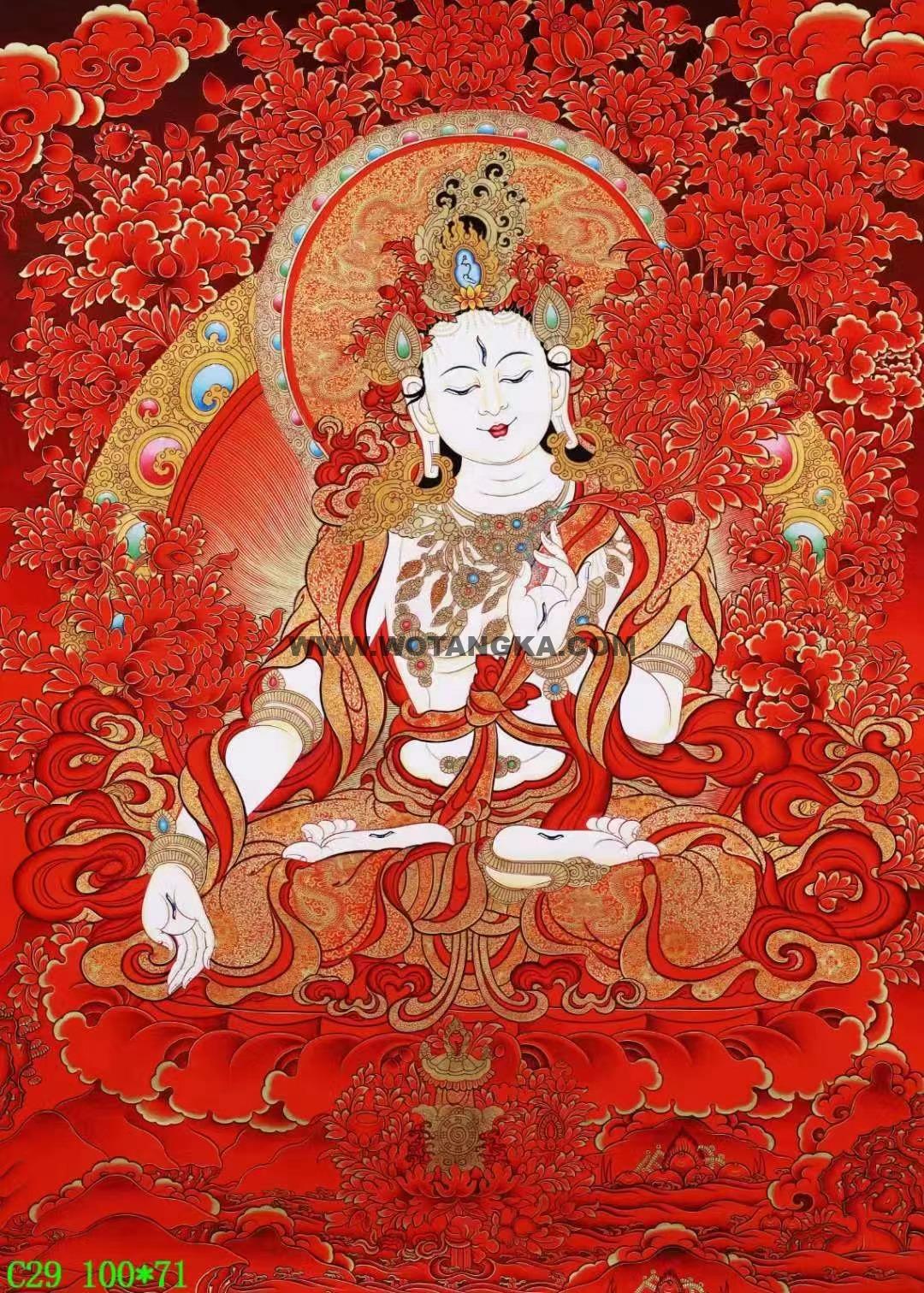 编号138-524880:红金唐卡-白度母(100*71CM左右)
