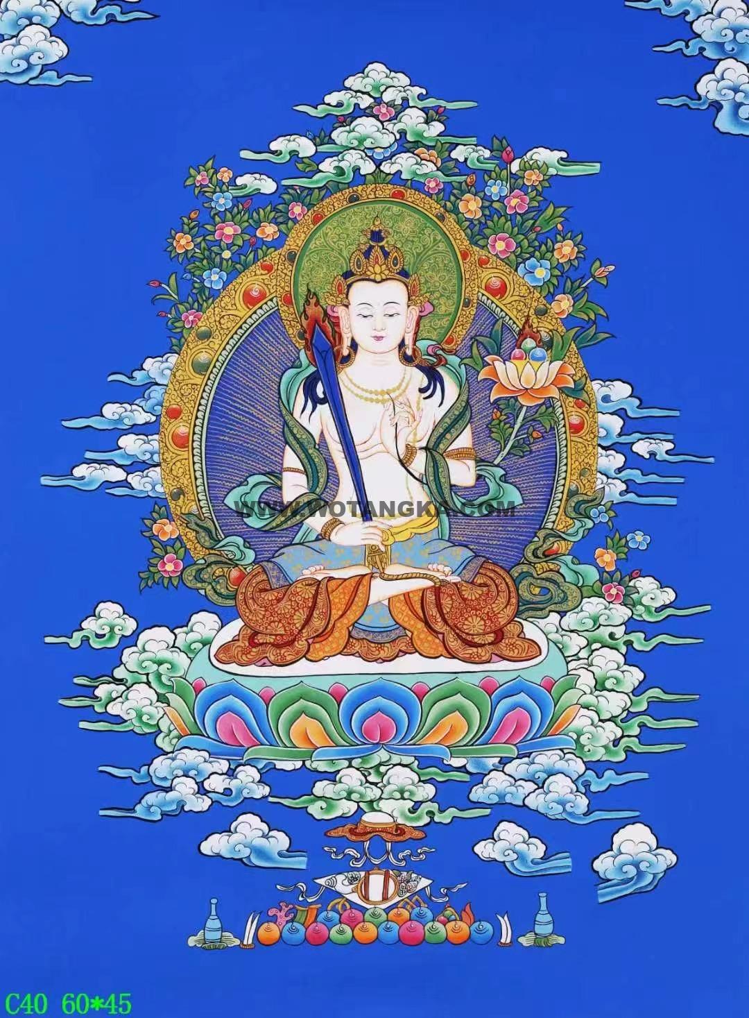 编号138-671594:蓝金唐卡-虚空藏菩萨(60*45CM左右)