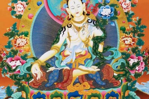 编号138-784102：彩绘唐卡-白度母（76*51CM左右）