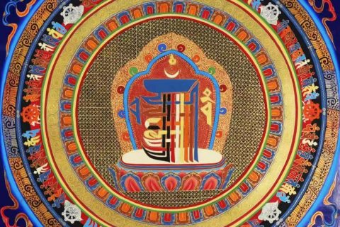 编号138-921023：彩绘唐卡-十相自在坛城（70*70CM左右）