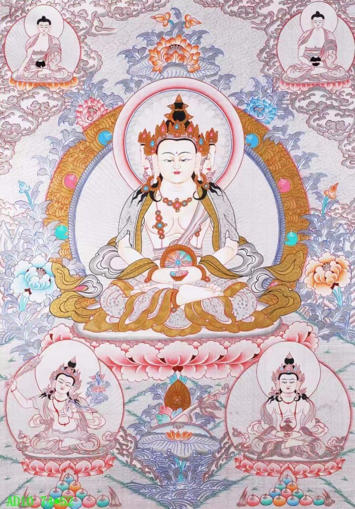 编号138-938180：白银唐卡-四面大日如来（74*52CM左右）