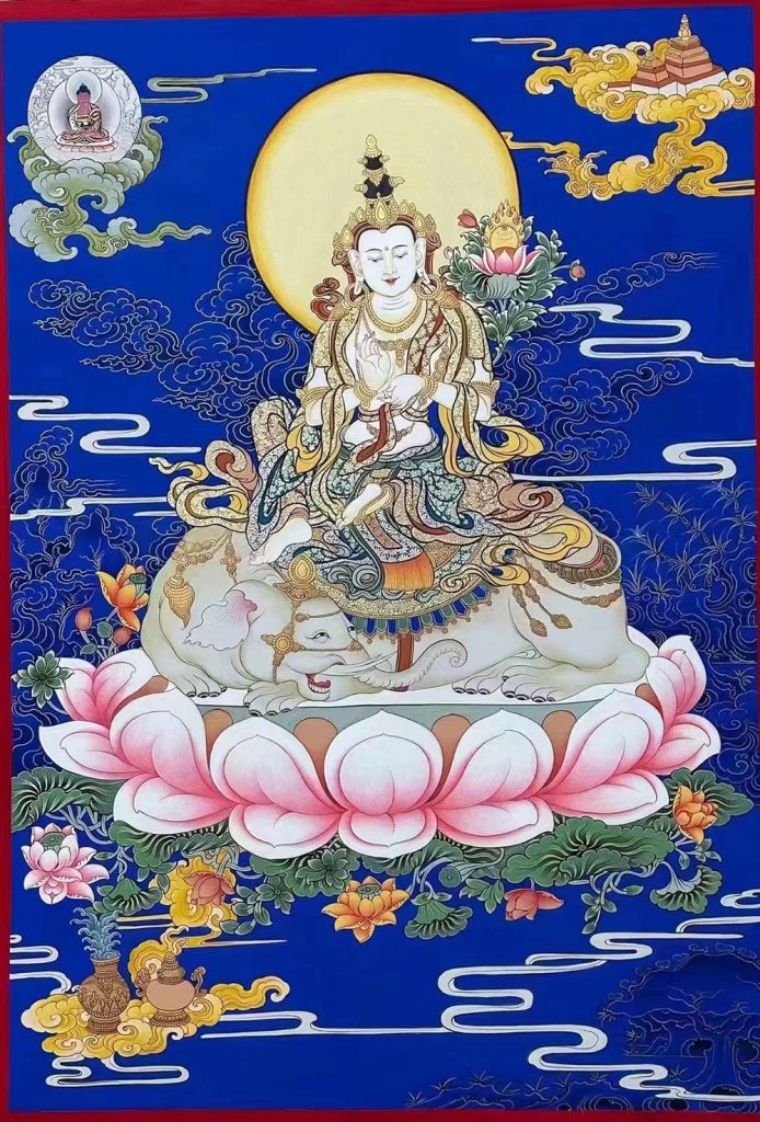 编号188-183031：蓝金唐卡-普贤菩萨（80*60CM左右）