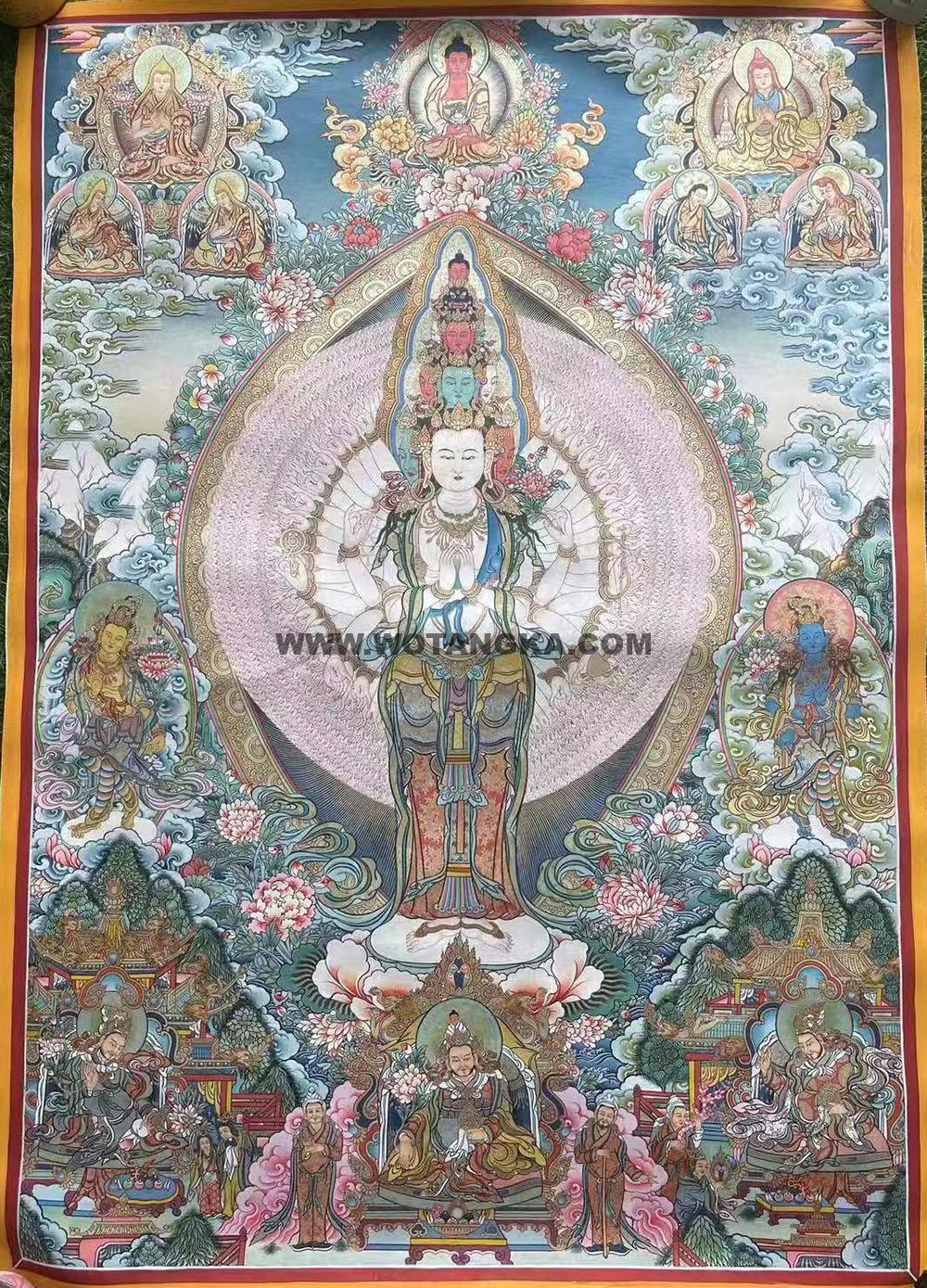 编号188-331340:彩绘唐卡-千手观音(110*75CM左右)