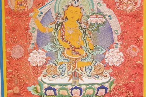 编号188-367854：红金唐卡-文殊菩萨·三怙主（100*70CM左右）