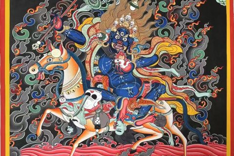 编号188-544117：彩绘唐卡-吉祥天母（80*60CM左右）