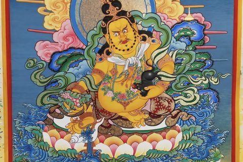 编号188-635553：彩绘唐卡-黄财神（60*45CM左右）