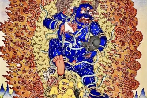 编号188-687453：彩绘唐卡-黑财神（60*45CM左右）