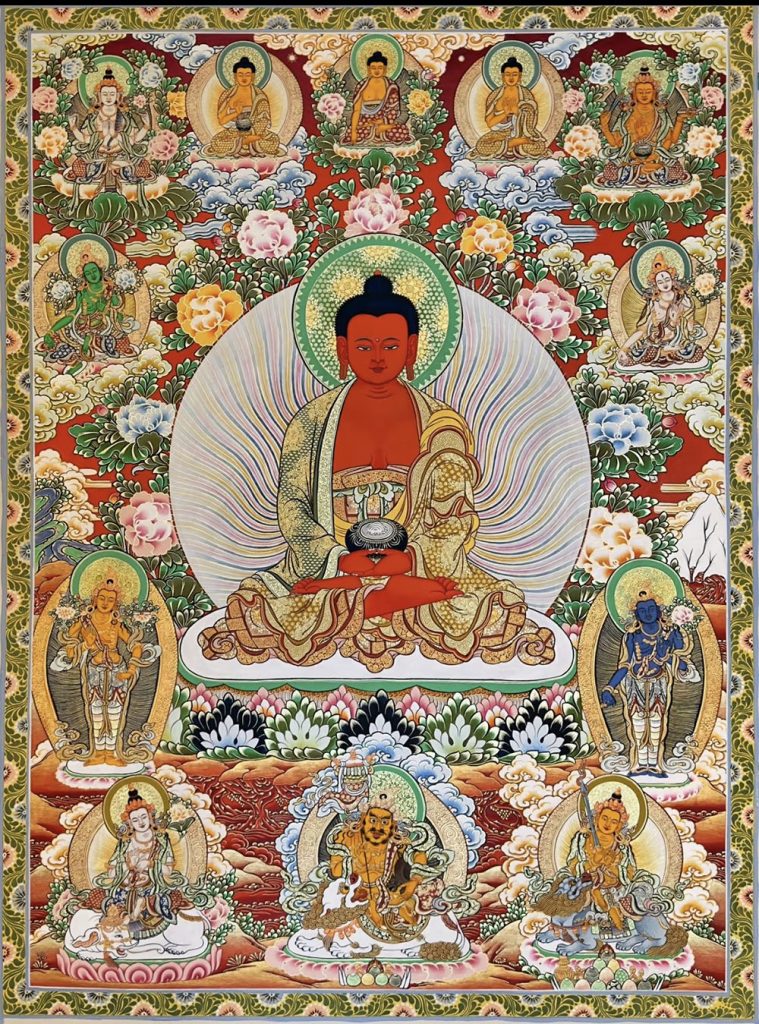 编号188-741356：彩绘唐卡-阿弥陀佛（100*70CM左右）
