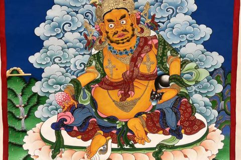 编号188-798978：彩绘唐卡-黄财神（50*35CM左右）