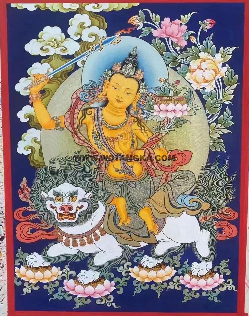 热贡-东智加·画院:彩绘唐卡-文殊菩萨(30*20CM左右)