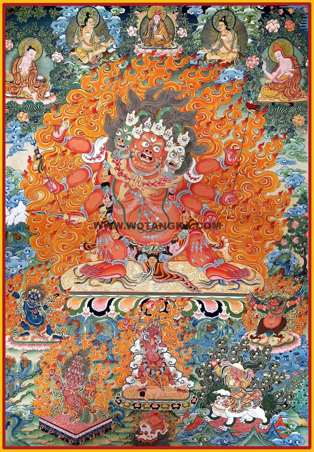 编号188-918922:红金唐卡-马头明王(120*90CM左右)