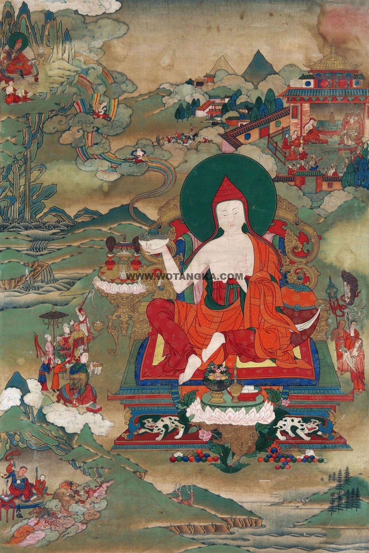 沃唐卡编号AC41285:莲师八变之古汝白玛桑巴哇