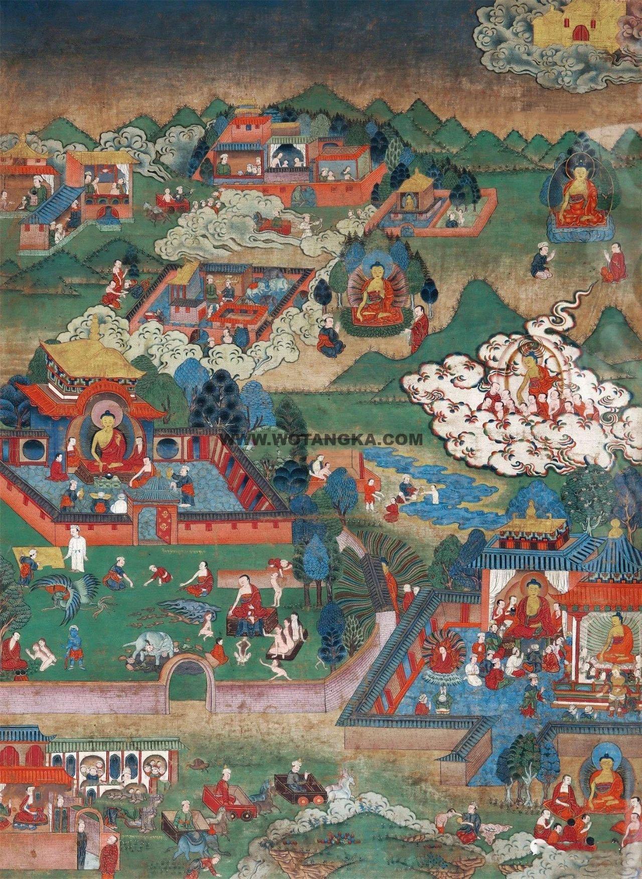 沃唐卡编号AC43185：如意藤世尊本生