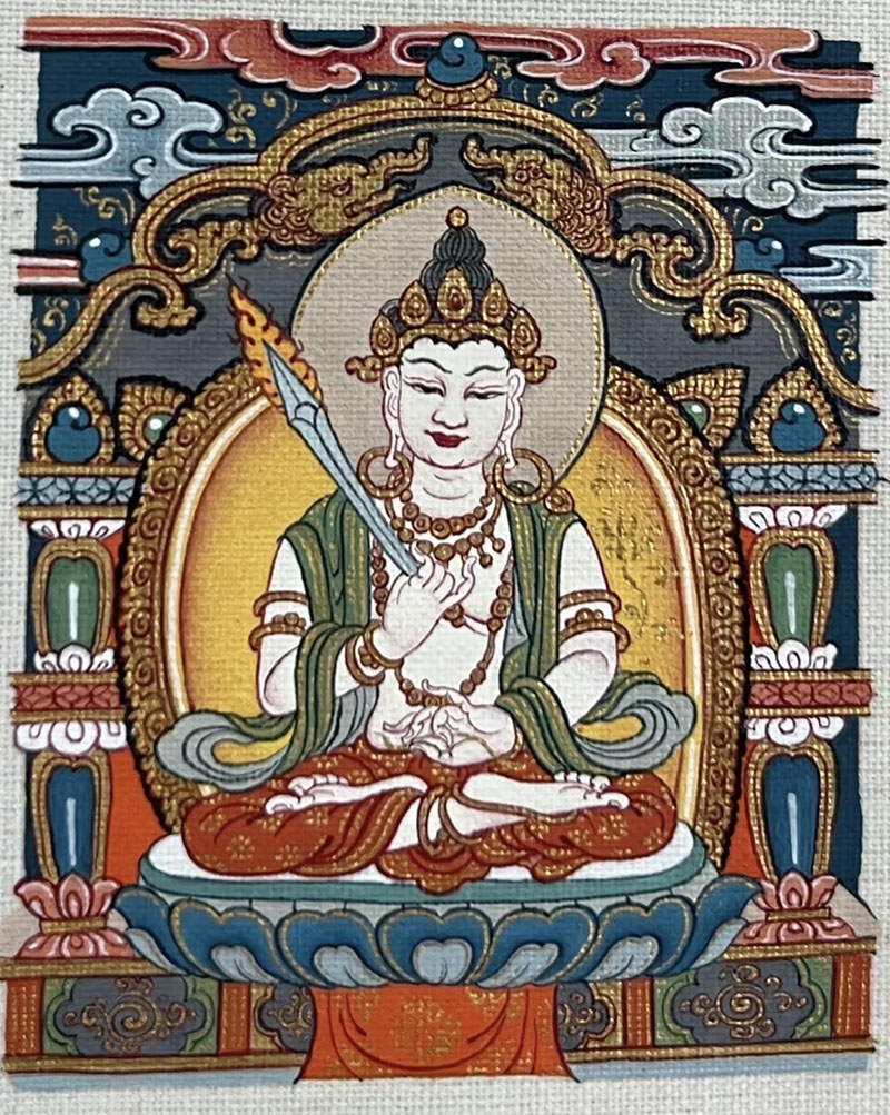 编号118-1060574：彩绘小唐卡-虚空藏菩萨（长方形·5*4CM左右）