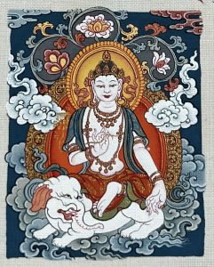 编号118-1345073：彩绘小唐卡-骑象普贤菩萨（长方形·5*4CM左右）