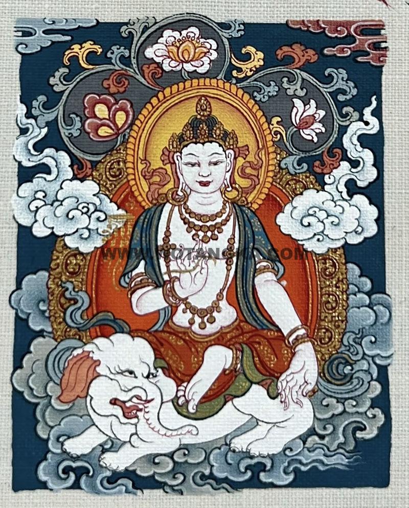 编号118-1345073：彩绘小唐卡-骑象普贤菩萨（长方形·5*4CM左右）