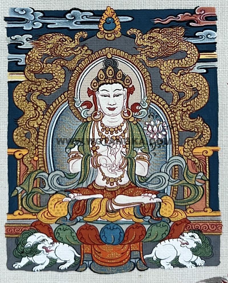 编号118-1382138：彩绘小唐卡-大势至菩萨（长方形·5*4CM左右）