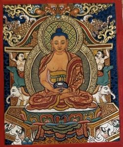 编号118-2196097：彩绘小唐卡-阿弥陀佛（长方形·5*4CM左右）