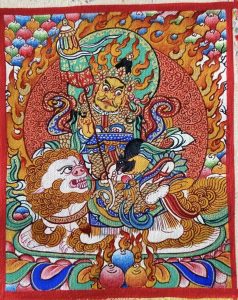 编号118-2579538：彩绘小唐卡-财宝天王（长方形·5*4CM左右）