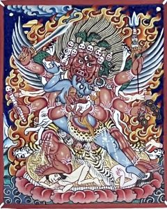 编号118-3073347：彩绘小唐卡-马头明王（长方形·5*4CM左右）