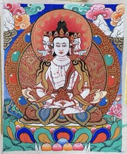 编号118-4376927：彩绘小唐卡-四面大日如来（长方形·5*4CM左右）