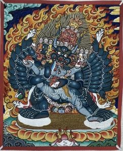 编号118-4955261：彩绘小唐卡-大威德金刚（长方形·5*4CM左右）