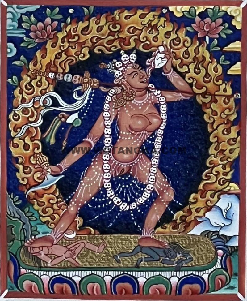 编号118-6189348：彩绘小唐卡-那洛空行母（长方形·5*4CM左右）