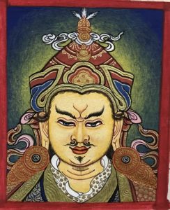 编号118-6678350：彩绘小唐卡-莲花生大士（长方形·5*4CM左右）