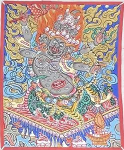 编号118-8109185：彩绘小唐卡-惹呼拉（长方形·5*4CM左右）