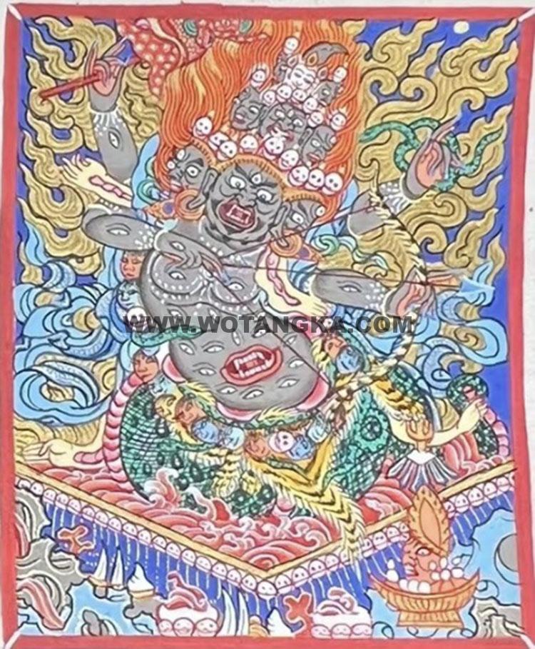 编号118-8109185：彩绘小唐卡-惹呼拉（长方形·5*4CM左右）