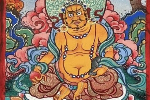 编号118-8647354：彩绘小唐卡-黄财神（长方形·5*4CM左右）