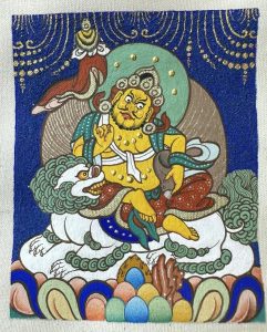 编号118-8795830：彩绘小唐卡-财宝天王（长方形·5*4CM左右）