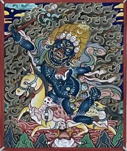 编号118-9030380：彩绘小唐卡-吉祥天母（长方形·5*4CM左右）