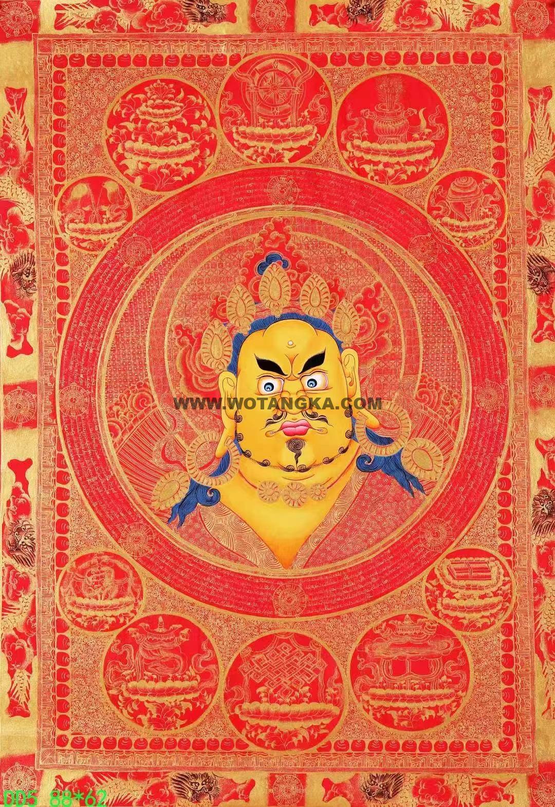 编号138-112288：红金唐卡-黄财神·佛头（88*62CM左右）