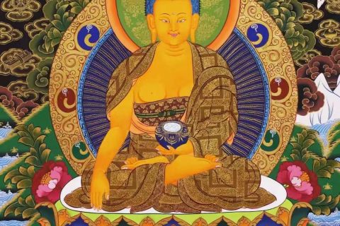 编号138-134538：彩绘唐卡-释迦牟尼佛（61*46CM左右）