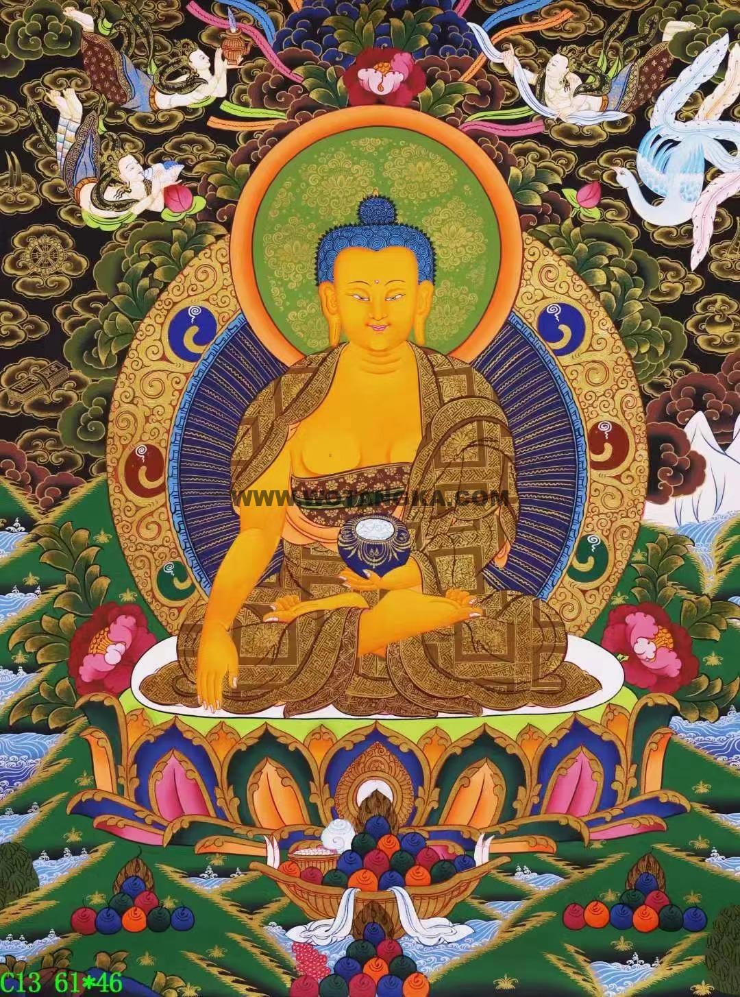 编号138-134538:彩绘唐卡-释迦牟尼佛(61*46CM左右)