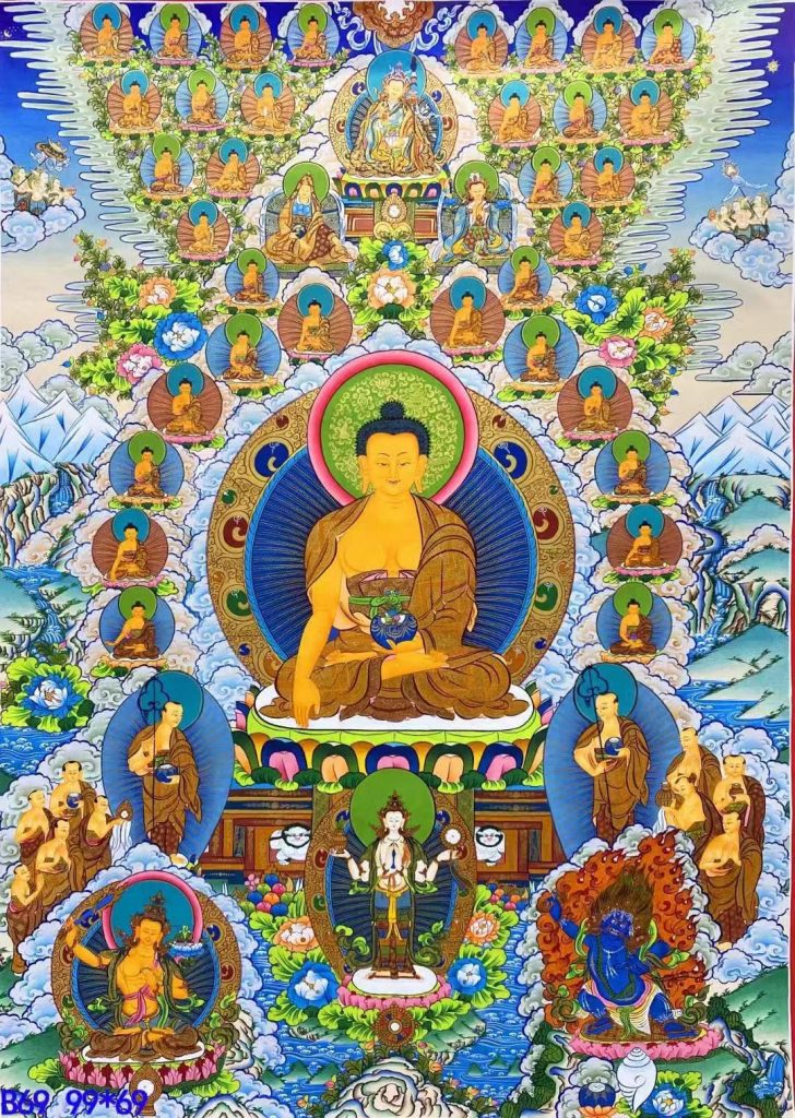 编号138-154215：彩绘唐卡-释迦牟尼佛·三十五佛（99*69CM左右）