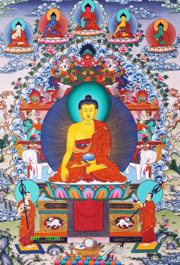 编号138-224673：彩绘唐卡-释迦牟尼佛（75*50CM左右）