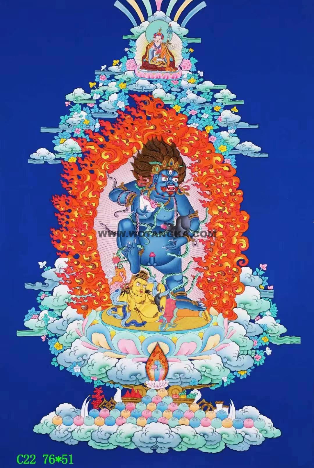 编号138-230581:彩绘唐卡-黑财神(76*51CM左右)