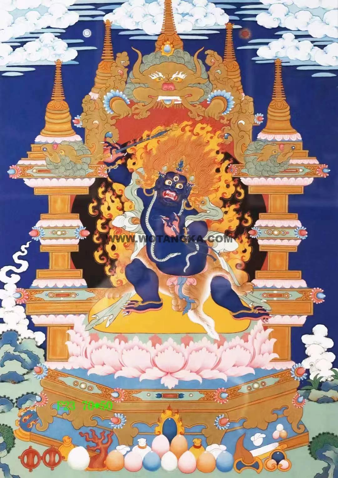 编号138-440621:蓝金唐卡-不动明王(70*50CM左右)