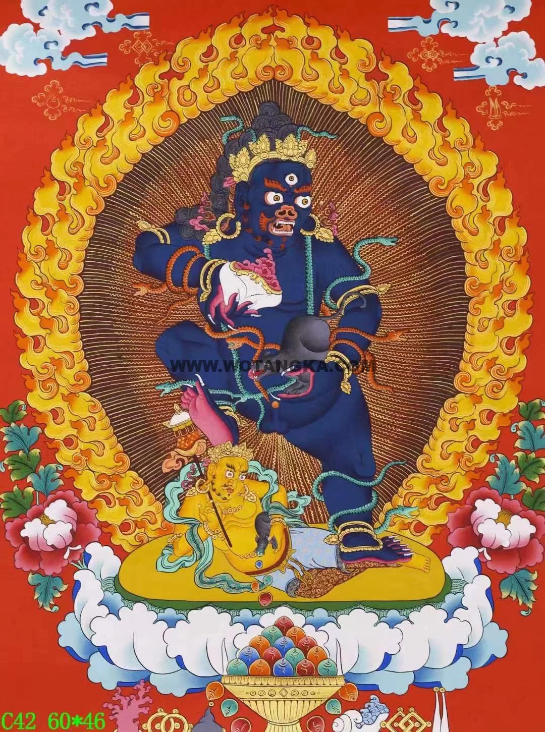 编号138-551617：彩绘唐卡-黑财神（60*46CM左右）