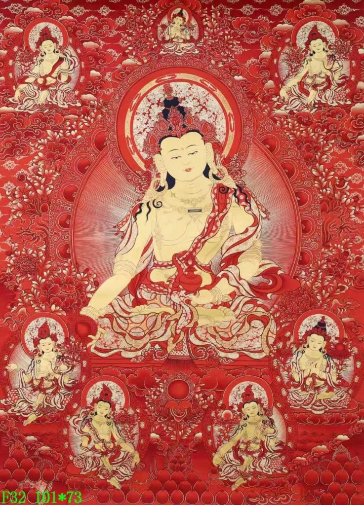 编号138-554144：红金唐卡-地藏王菩萨（101*73CM左右）