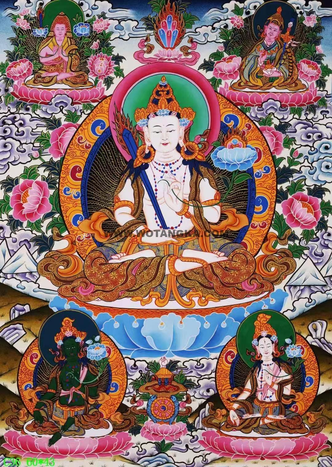 编号138-563100:彩绘唐卡-虚空藏菩萨(60*43CM左右)