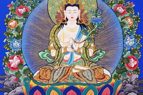 编号138-575020：彩绘唐卡-大势至菩萨（60*45CM左右）