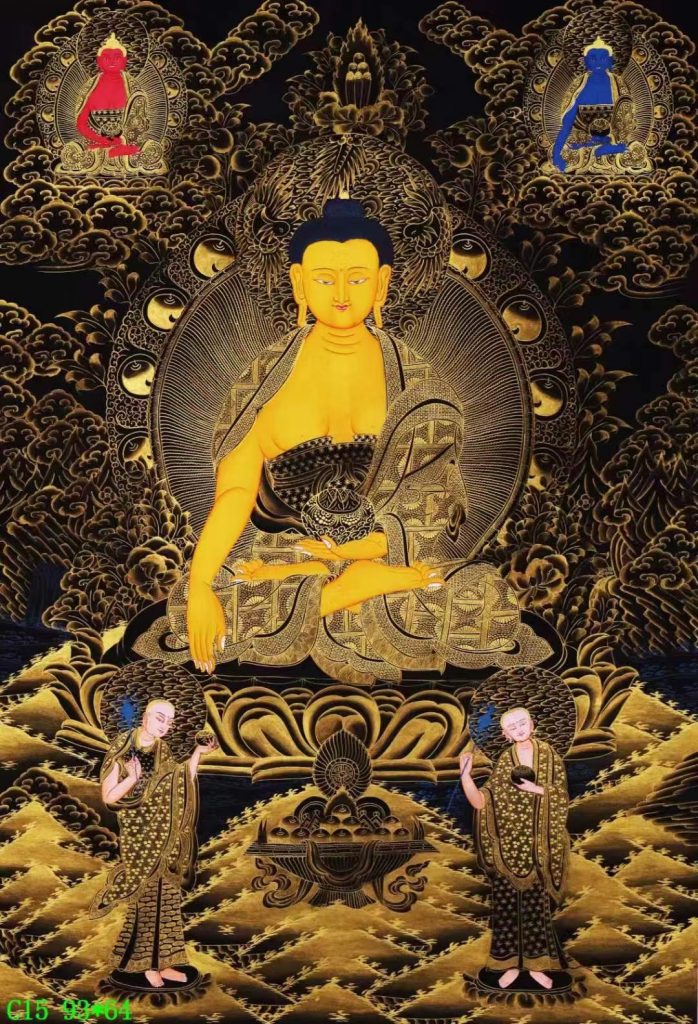编号138-592583：黑金唐卡-释迦牟尼佛（93*64CM左右）
