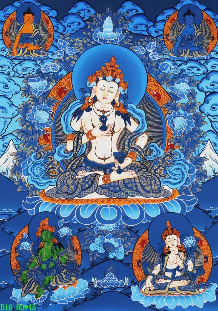 编号138-726243：蓝金唐卡-金刚萨埵（60*45CM左右）