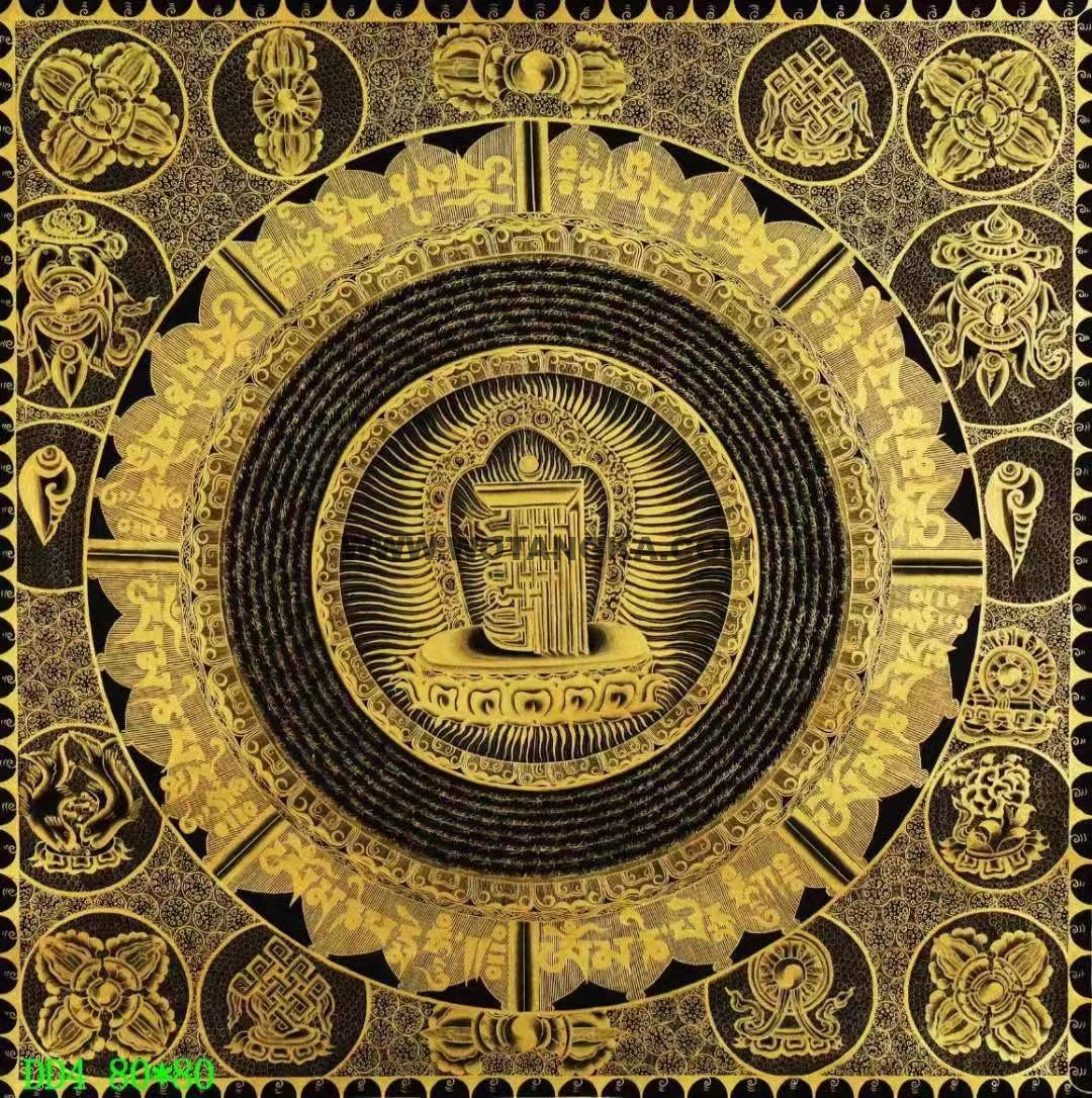 编号138-729443：黑金唐卡-十相自在坛城（80*80CM左右）