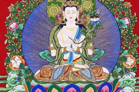 编号138-837388：彩绘唐卡-大势至菩萨（60*45CM左右）
