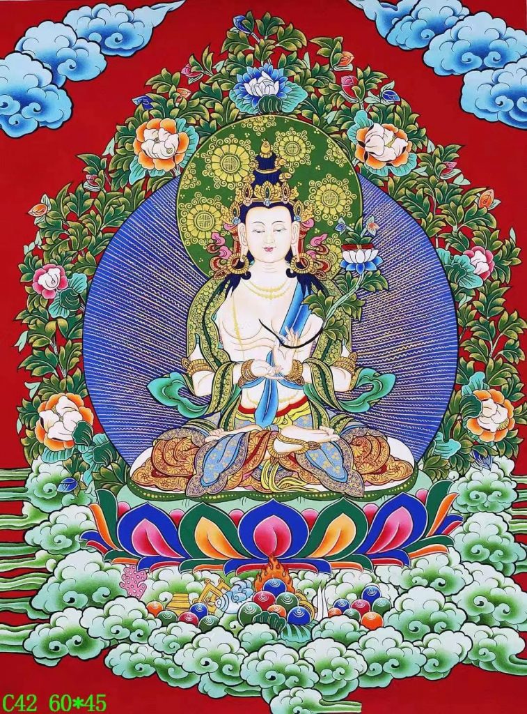 编号138-837388：彩绘唐卡-大势至菩萨（60*45CM左右）