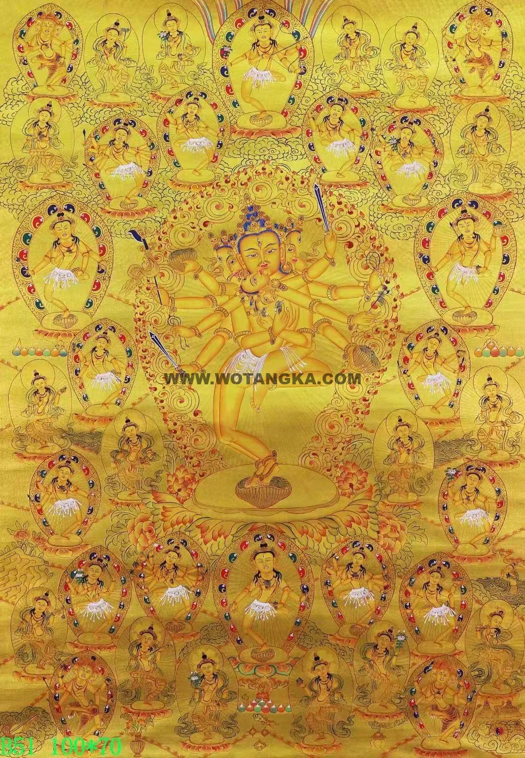 编号138-854412：黄金唐卡-喜金刚（100*70CM左右）